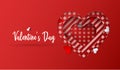 Valentines day background. Vector abstract heart. Paper art cut. Origami concept. Love